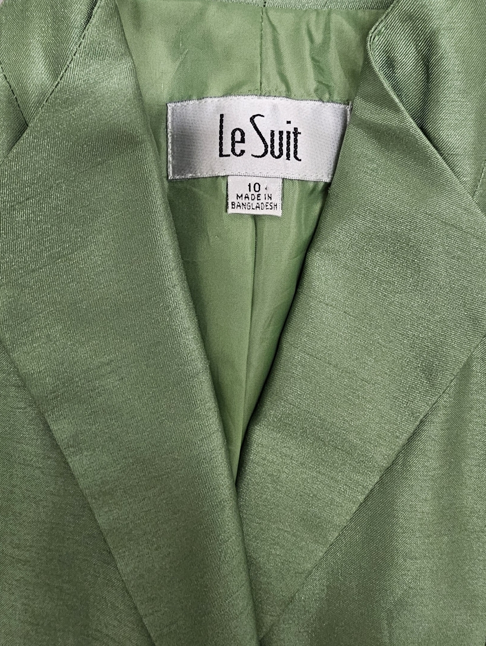 Le Suit Skirt Suit Set Lined Women's Size 10 Lime Green Academia Preppy - Picture 4 of 10